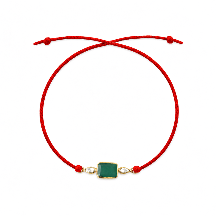 92.5 silver Green Rakhi with Chandan Tilak Set