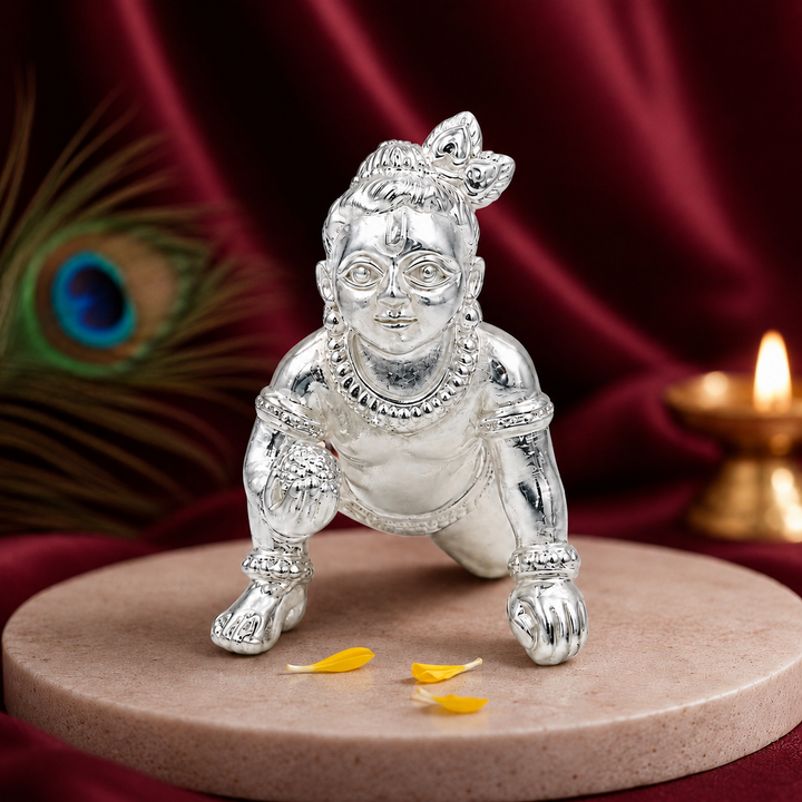 925 Sterling Silver Bal Krishna Idol