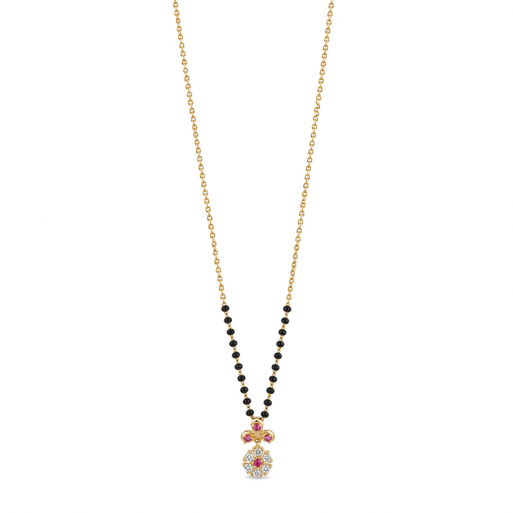 925 Silver Floral Drop Mangalsutra