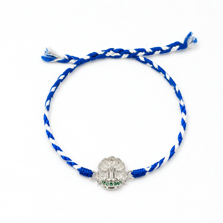 Pure 92.5 Silver Shivling Rakhi with Chandan Tilak Set