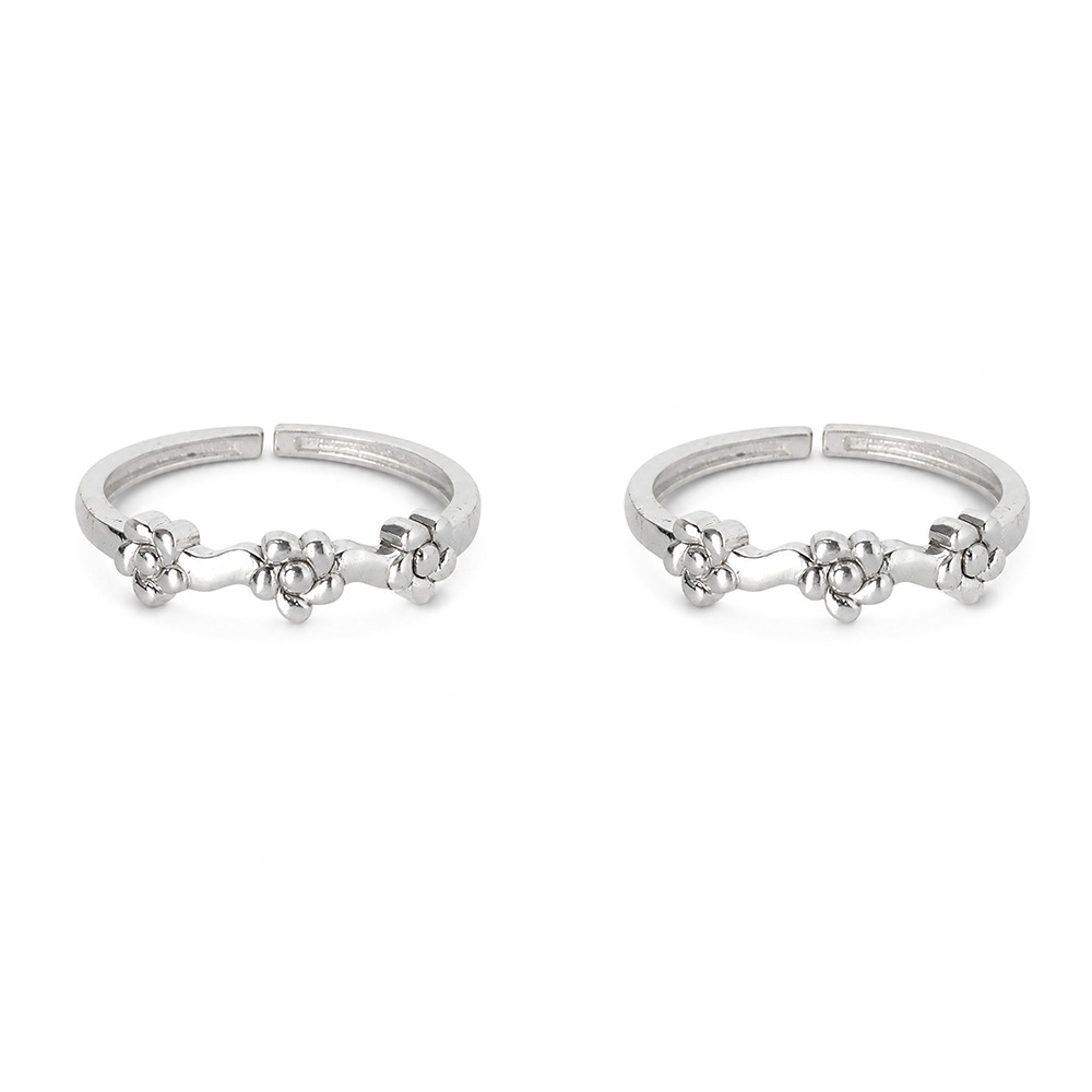 Dewdrop Beaded 925 Silver Toe Rings