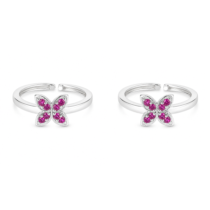 Silver 925 Lavender Glow Toe Rings