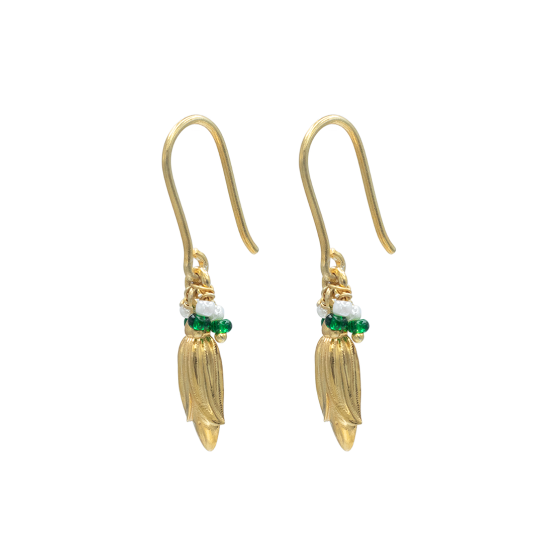 925 Silver Mogra Bud Hook Earrings