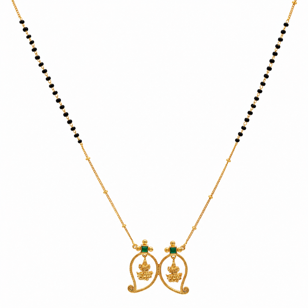 Unniyarcha 925 Silver Gold-Plated Manga Lakshmi Mangalsutra
