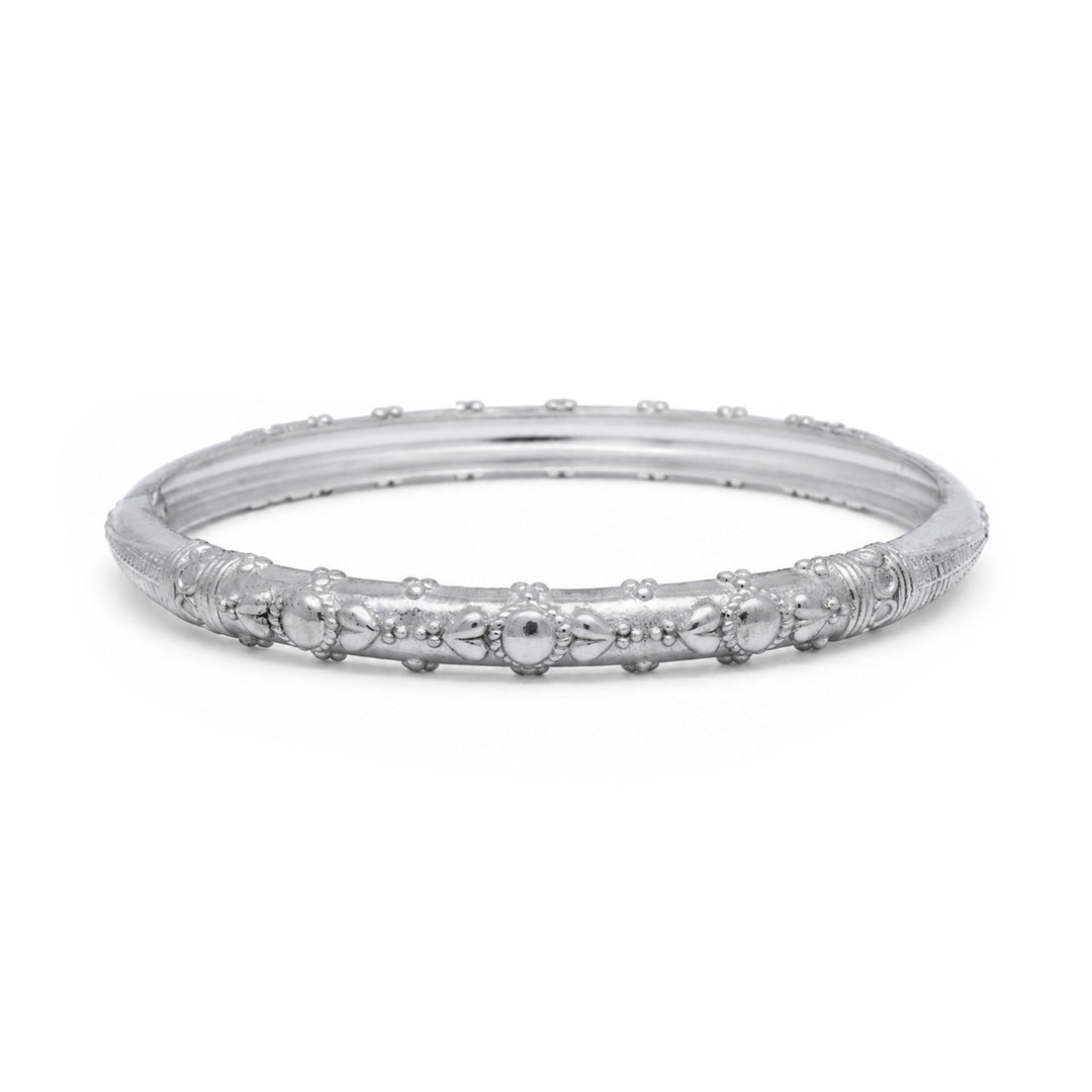 Silver Classic Gold Plated Bangle(Single)