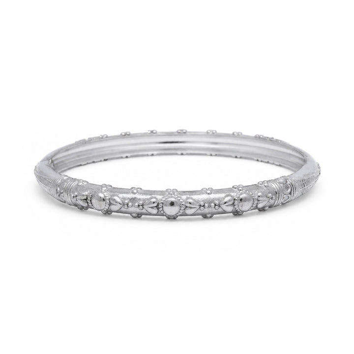 Silver Classic Gold Plated Bangle(Single)