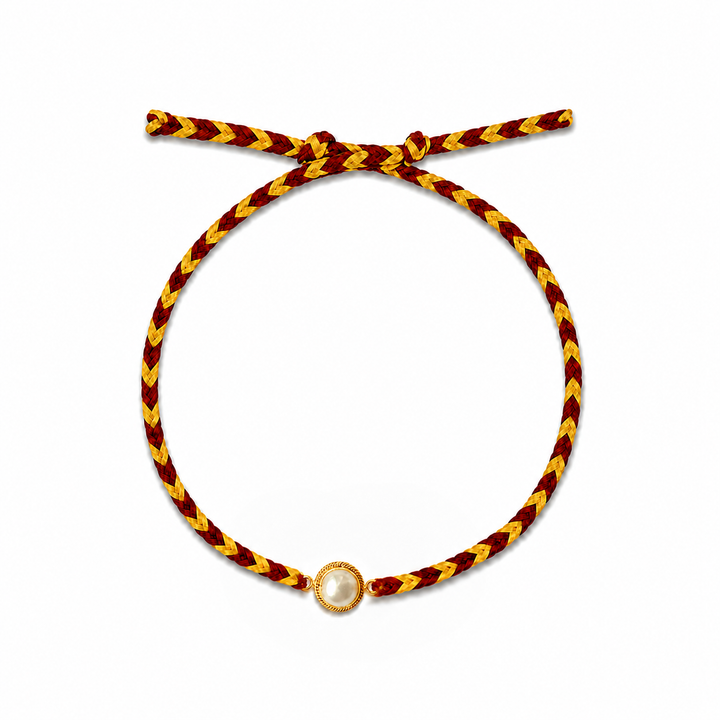92.5 Silver Pearl Rakhi with Chandan Tilak Set