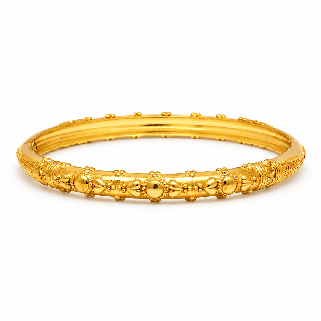 Silver Classic Gold Plated Bangle(Single)