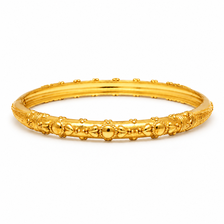 Silver Classic Gold Plated Bangle(Single)
