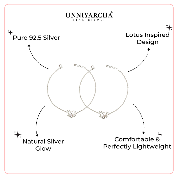 Lotus 92.5 Sterling Silver Anklet