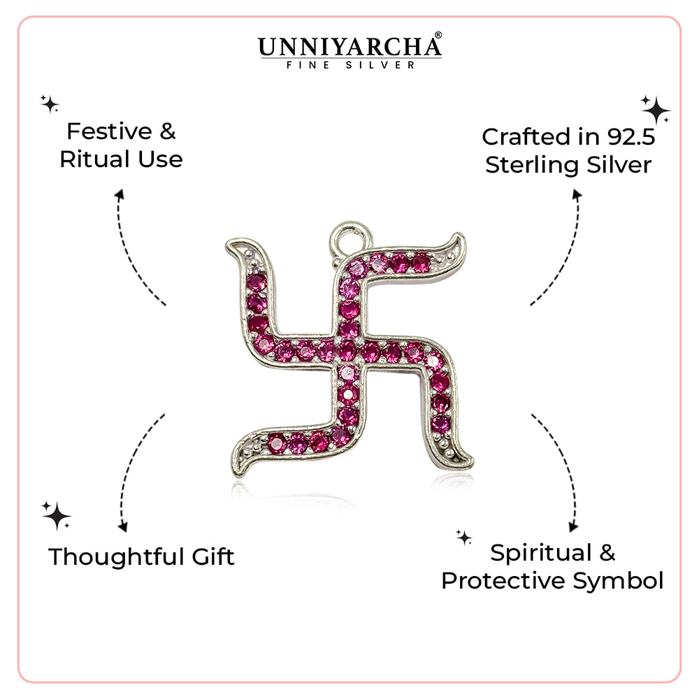 Pure 92.5 Silver Swastik Keepsake