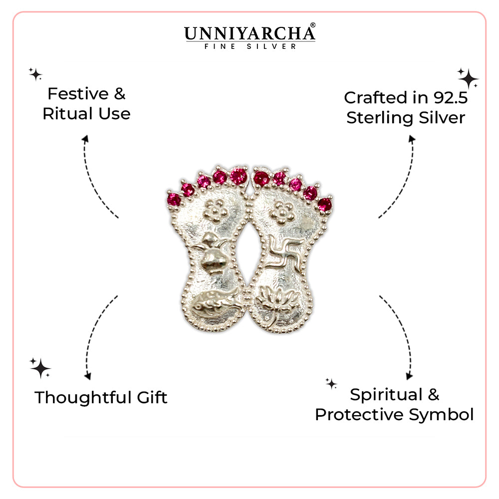 Pure 92.5 Silver Lakshmi Charan Paduka