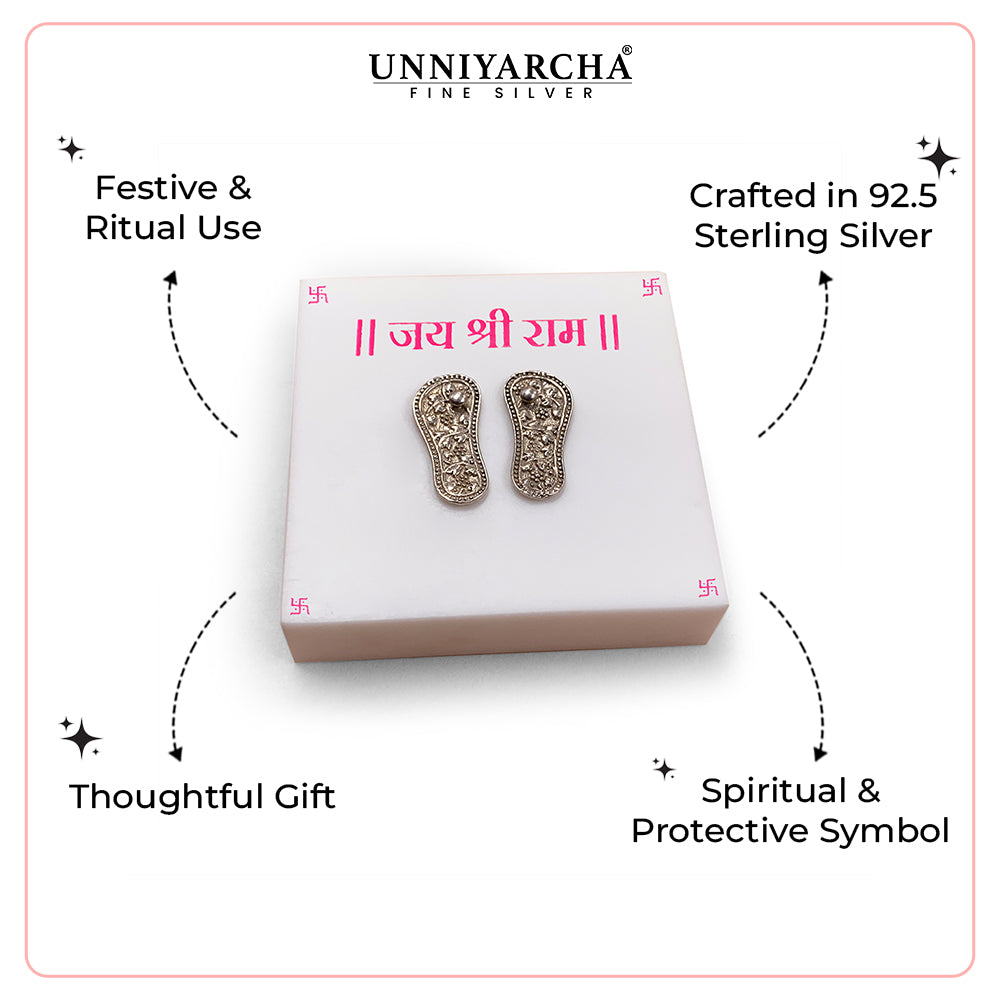 Pure 92.5 Silver Shree Ram Charan Paduka