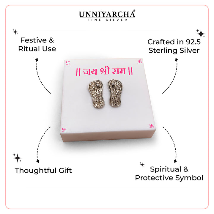 Pure 92.5 Silver Shree Ram Charan Paduka