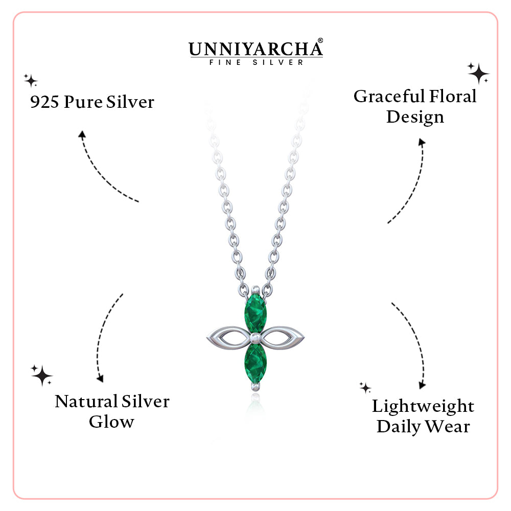 Pure Silver Green Axis Pendant