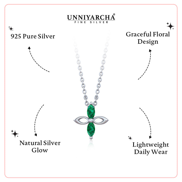 Pure Silver Green Axis Pendant