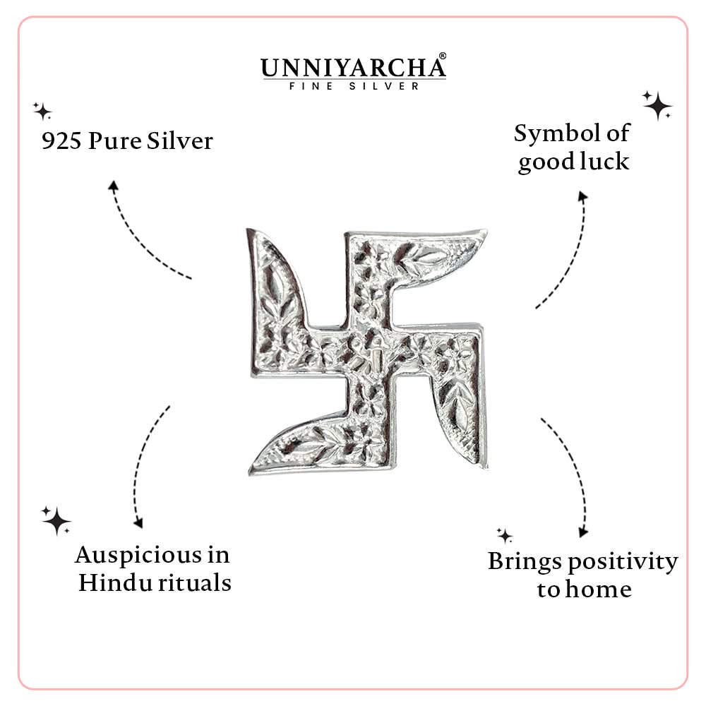 Silver swastika keepsake( medium )