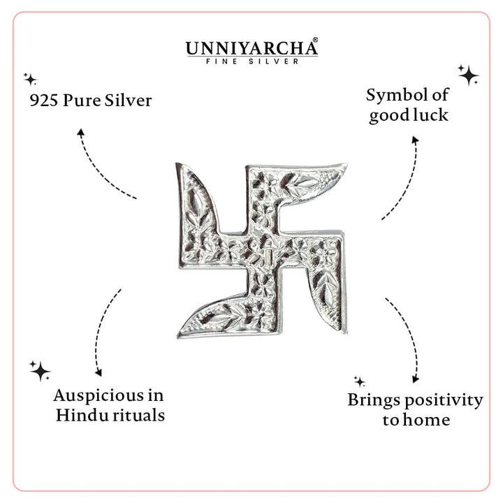 Silver swastika keepsake( medium )