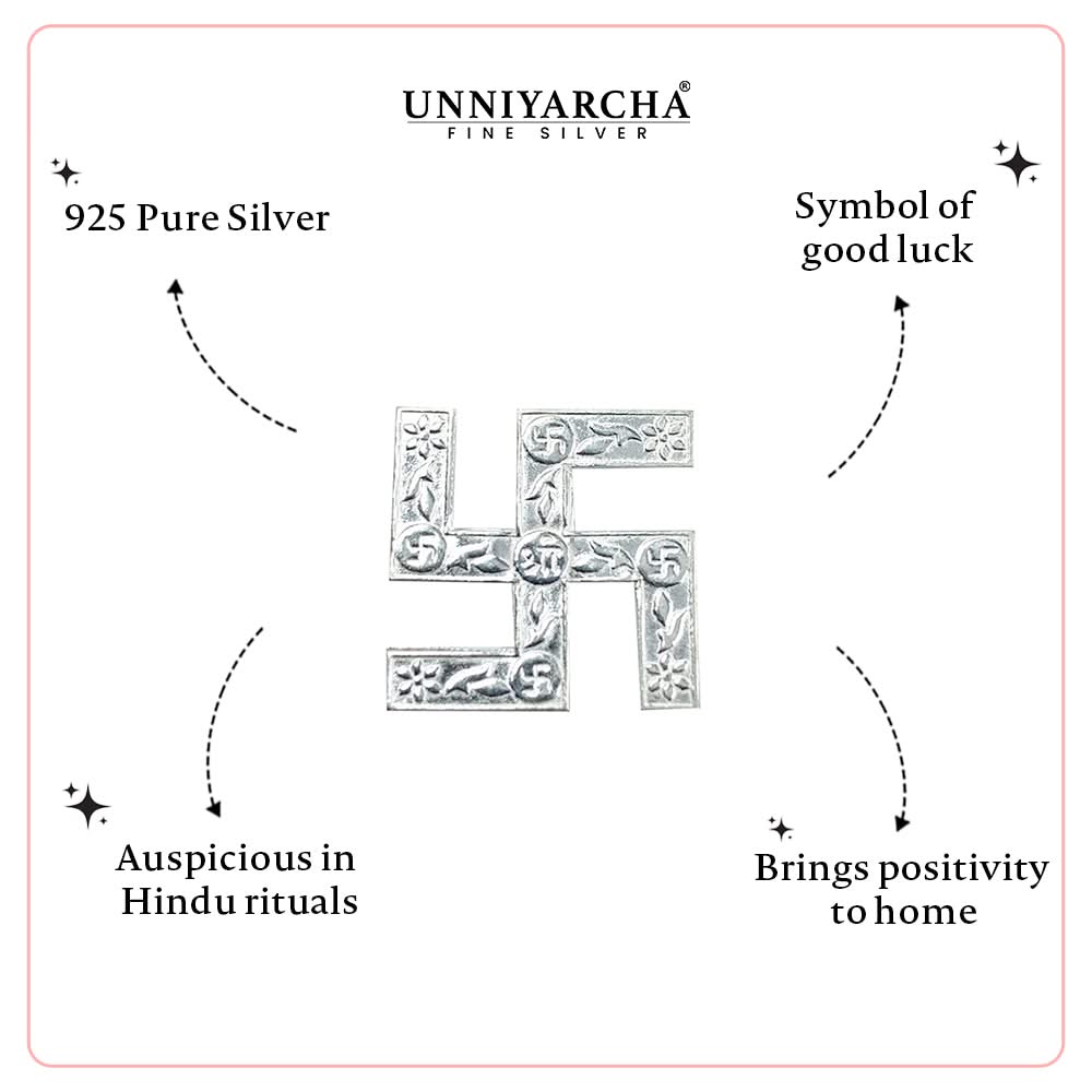 925 Sterling Silver Auspicious Swastik Symbol