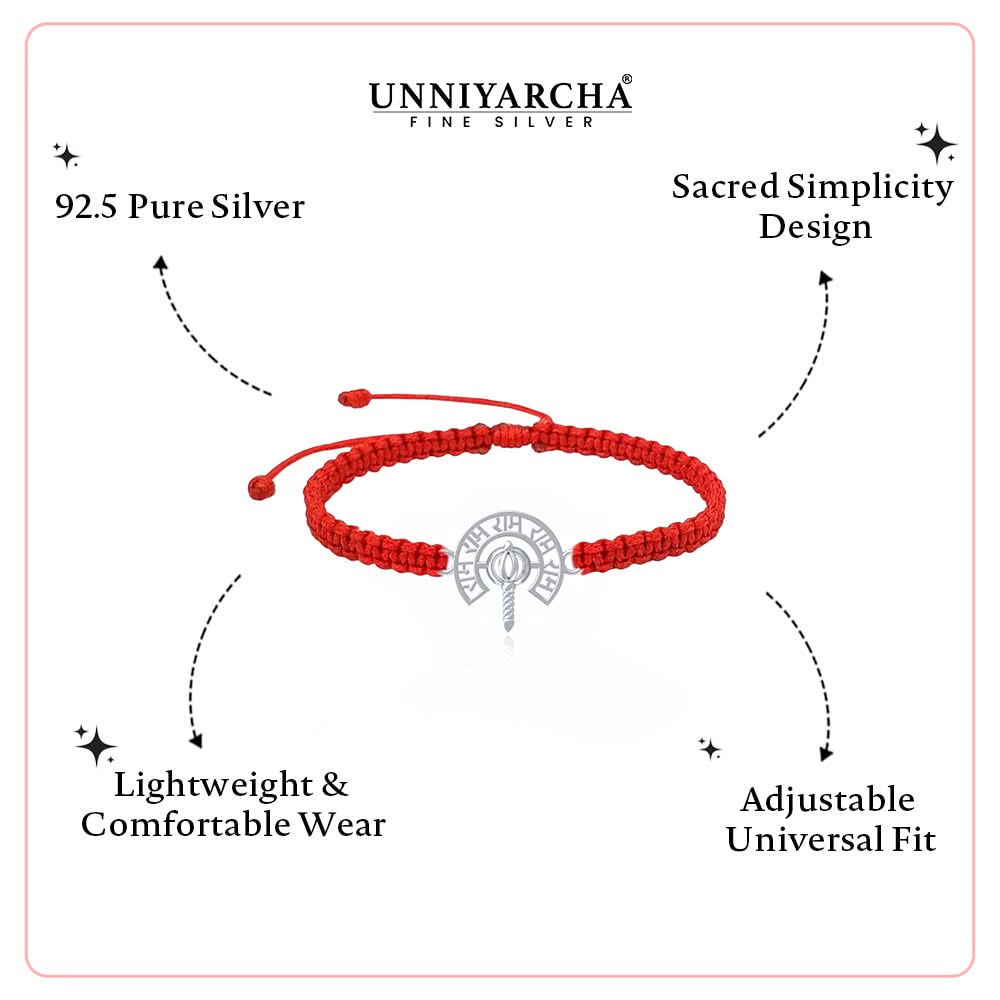 Silver Ram and Hanuman gada Unisex Bracelet