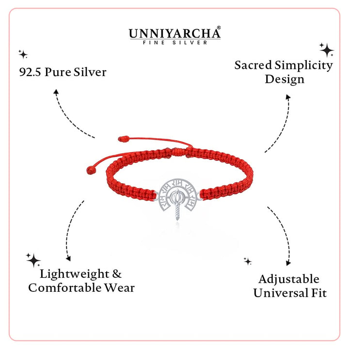 Silver Ram and Hanuman gada Unisex Bracelet