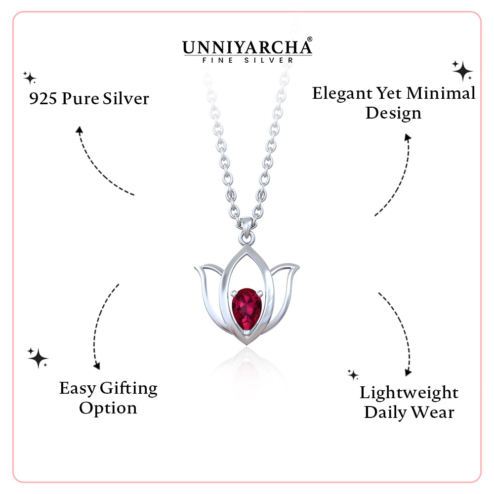 92.5 Silver Lotus frame Pendant