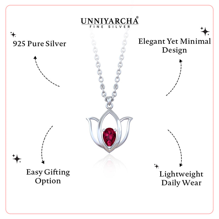 92.5 Silver Lotus frame Pendant