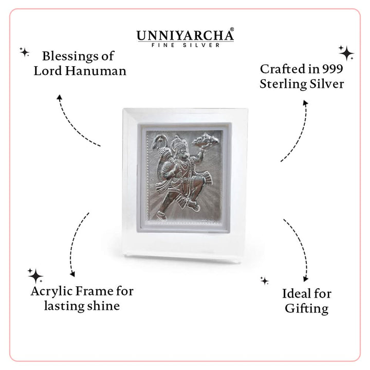 Sacred Pure 925 Silver Hanumann jii  Keepsake with Chandan Tilak Set