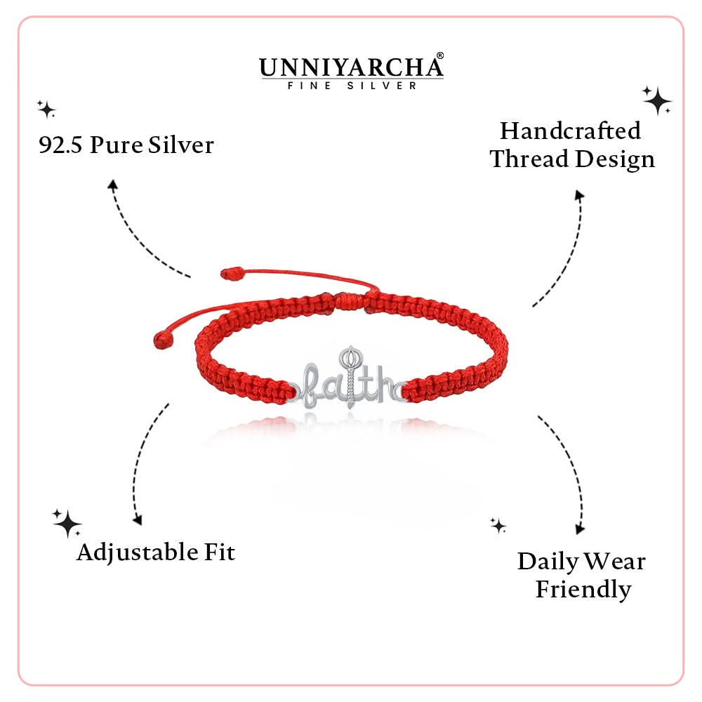 925 Pure Silver Faith Hanuman Gada Bracelet