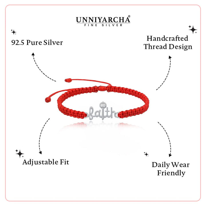 925 Pure Silver Faith Hanuman Gada Bracelet