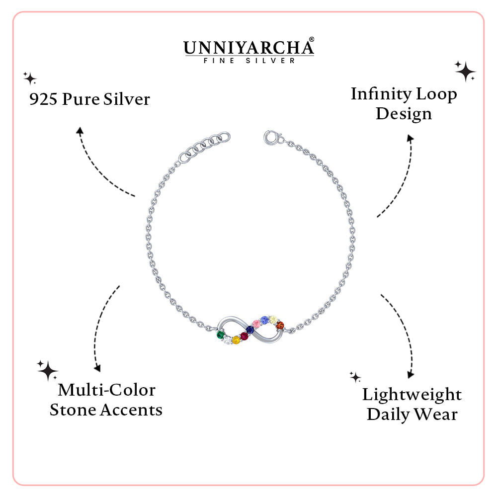 Navratna Infinity Bracelet