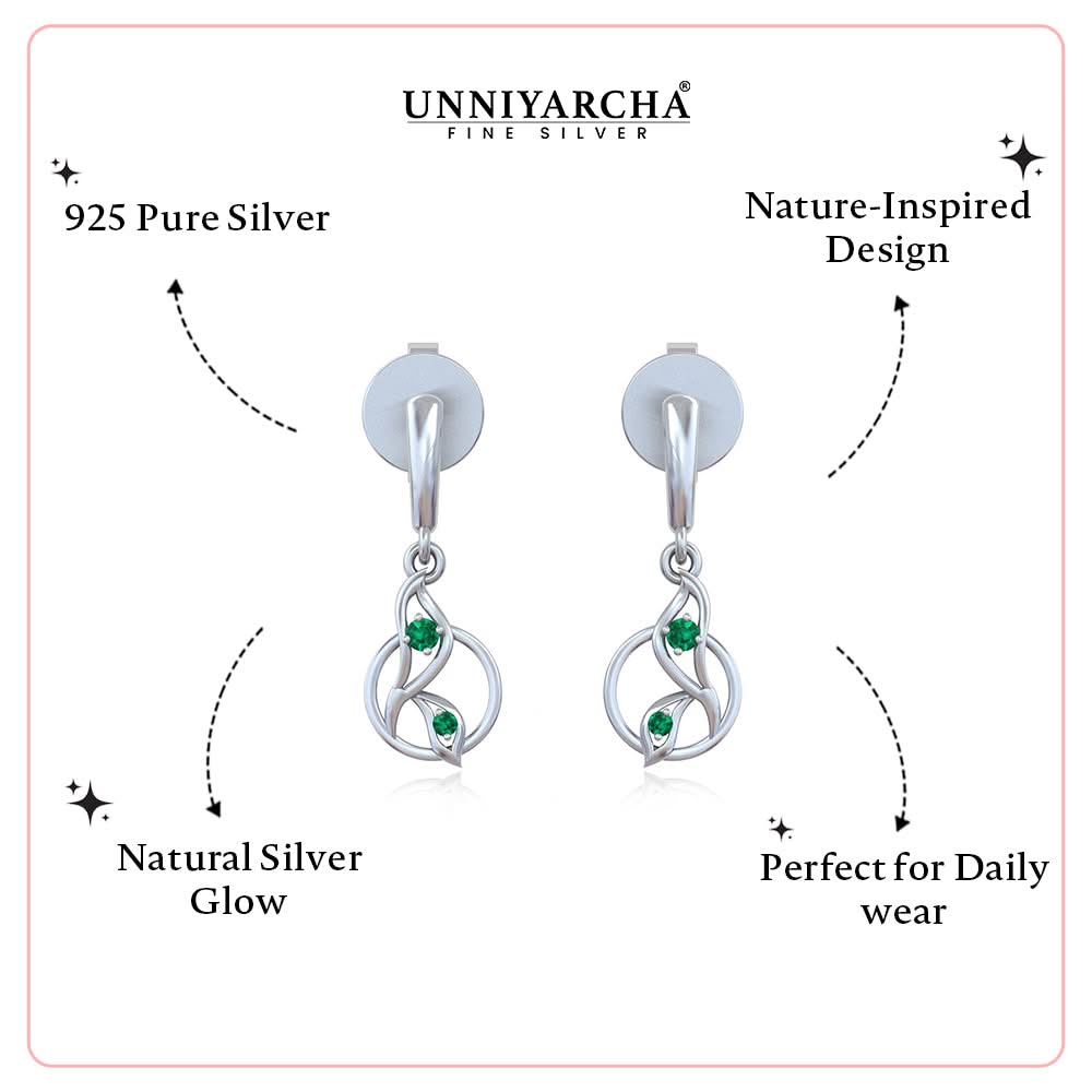 Pure Silver Swirl Drop Earrings