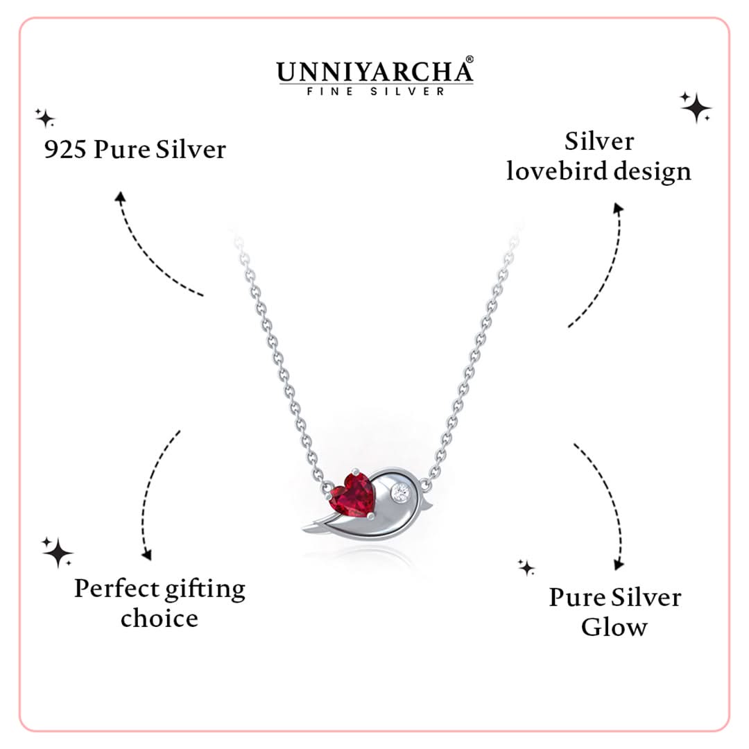 Unniyarcha 925 Silver Love Bird Necklace