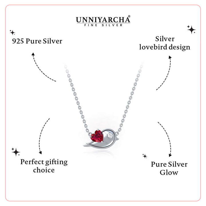 Unniyarcha 925 Silver Love Bird Necklace