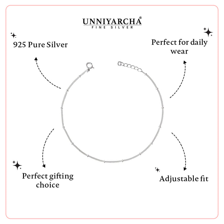 92.5 Silver Minimal Anklet