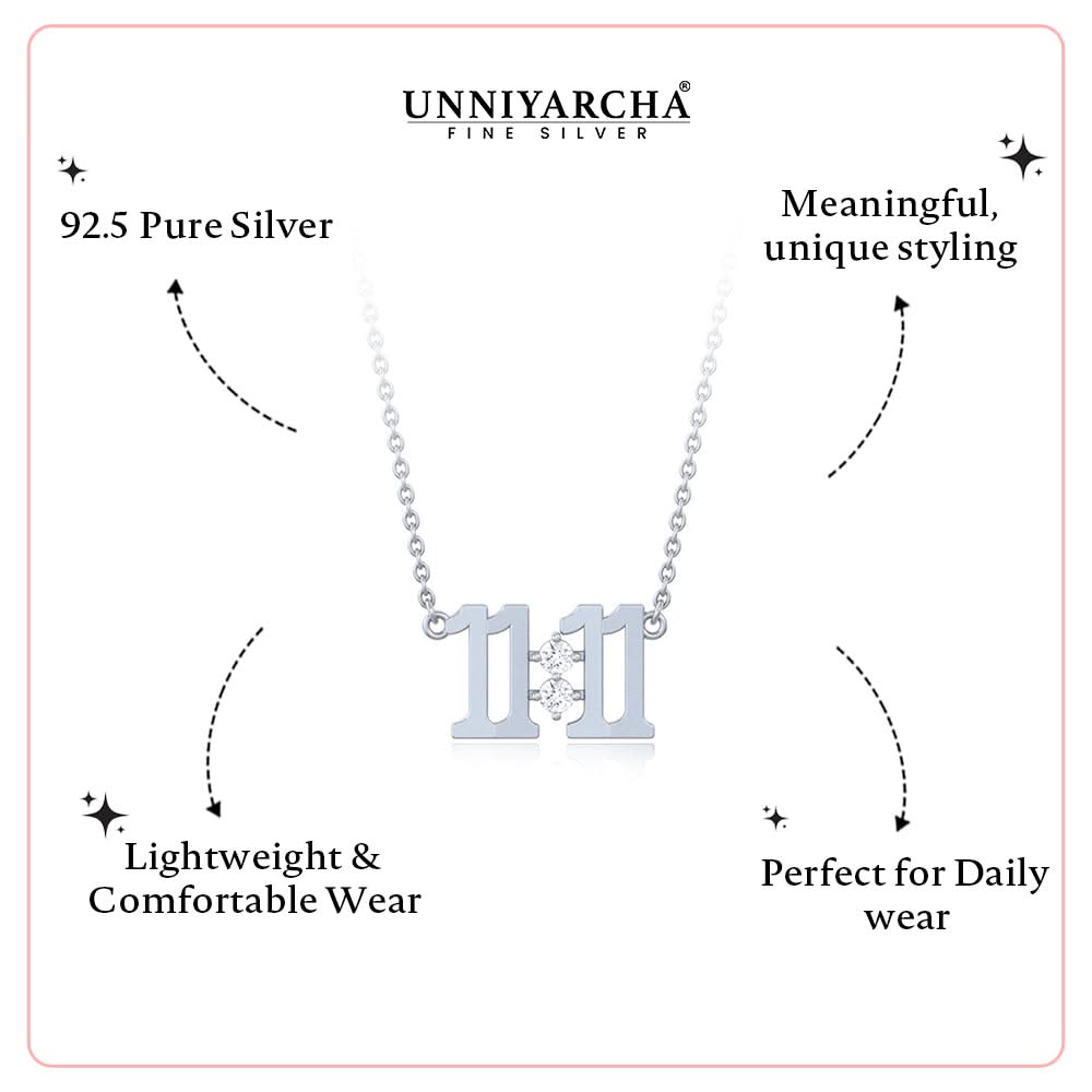925 Pure Silver 11:11 Wish Pendant Necklace