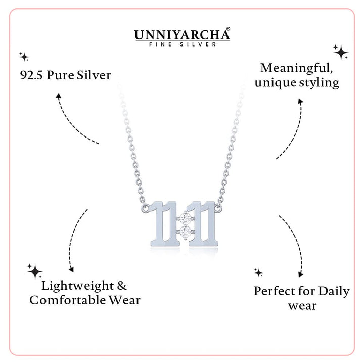 925 Pure Silver 11:11 Wish Pendant Necklace