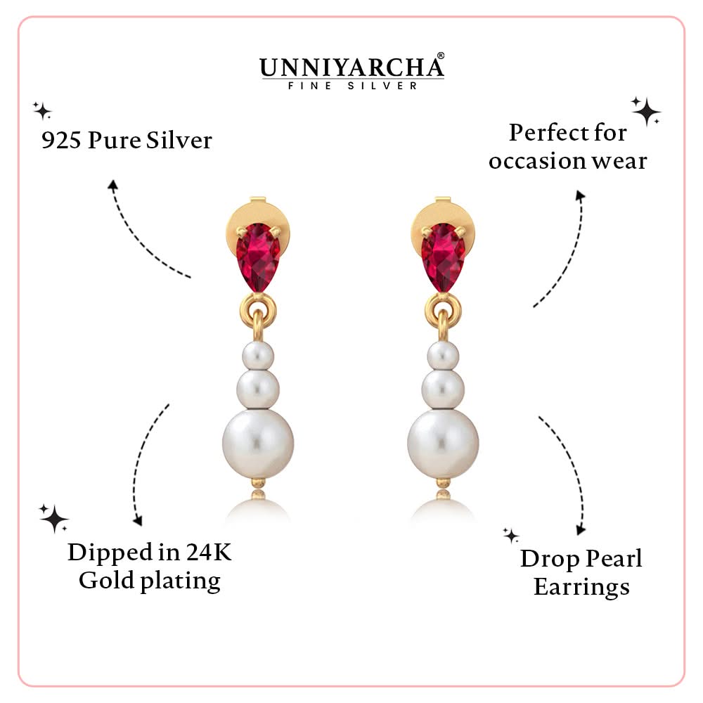 Unniyarcha Pearl Grace Drop Earrings