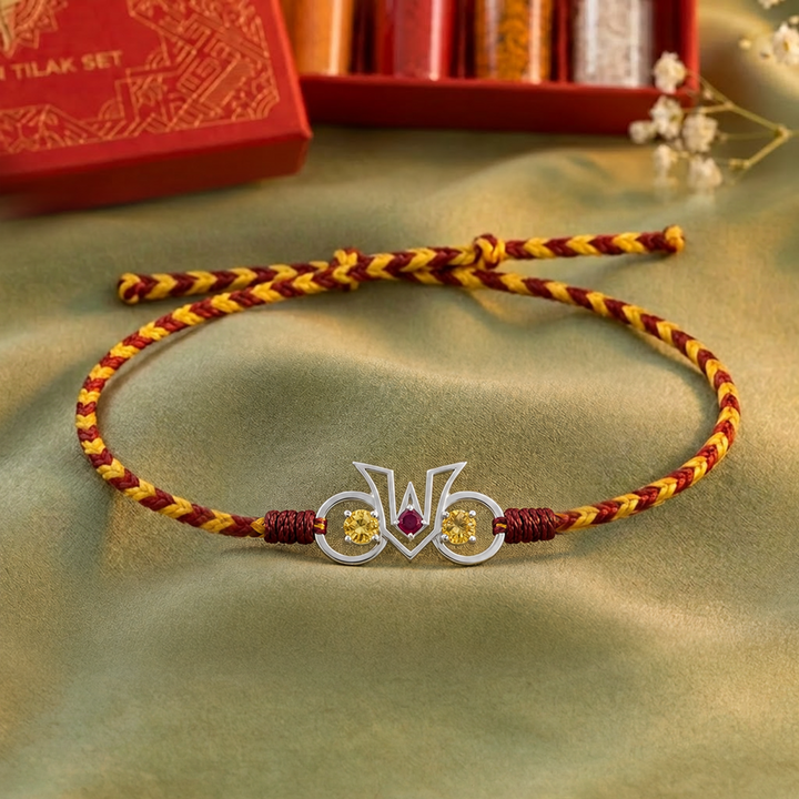 Unniyarcha 925 Pure Silver Jaggannath ji Tilak Rakhi with Chandan Tilak set