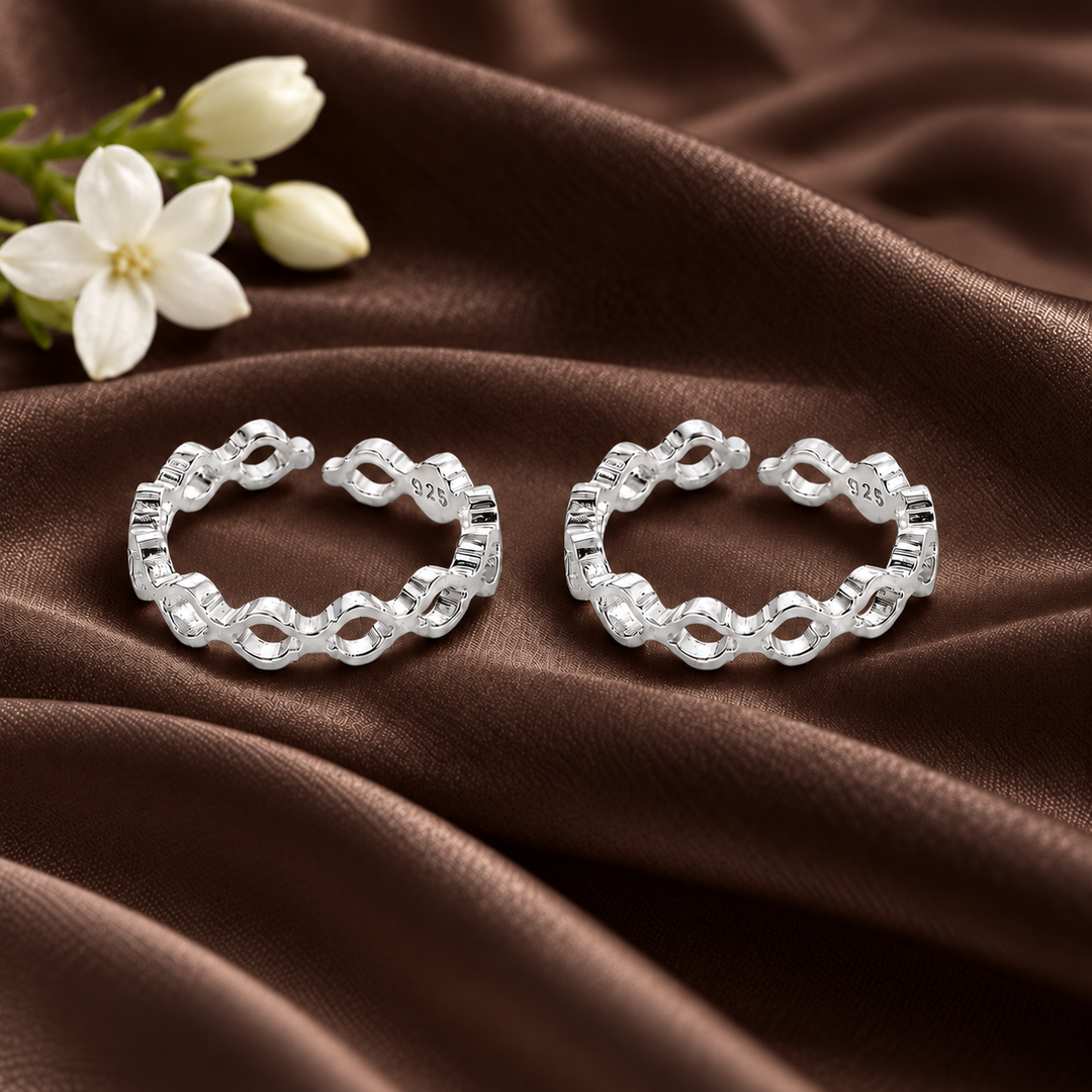 Starlit Cluster 925 Silver Toe Rings