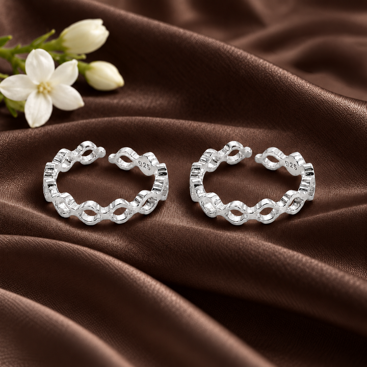 Starlit Cluster 925 Silver Toe Rings