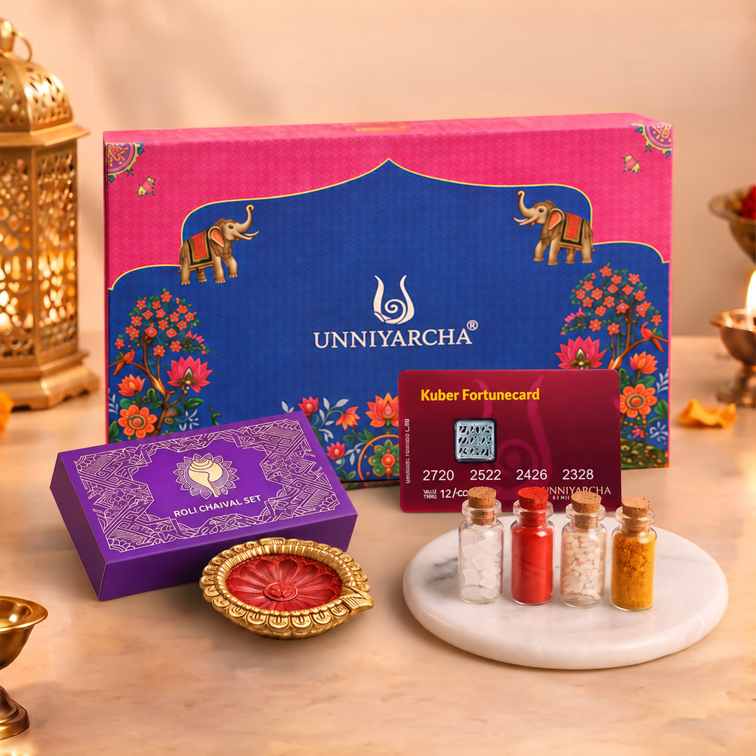 Unniyarcha 925 Pure Silver Fortune Kuber Card Festive Gift Hamper