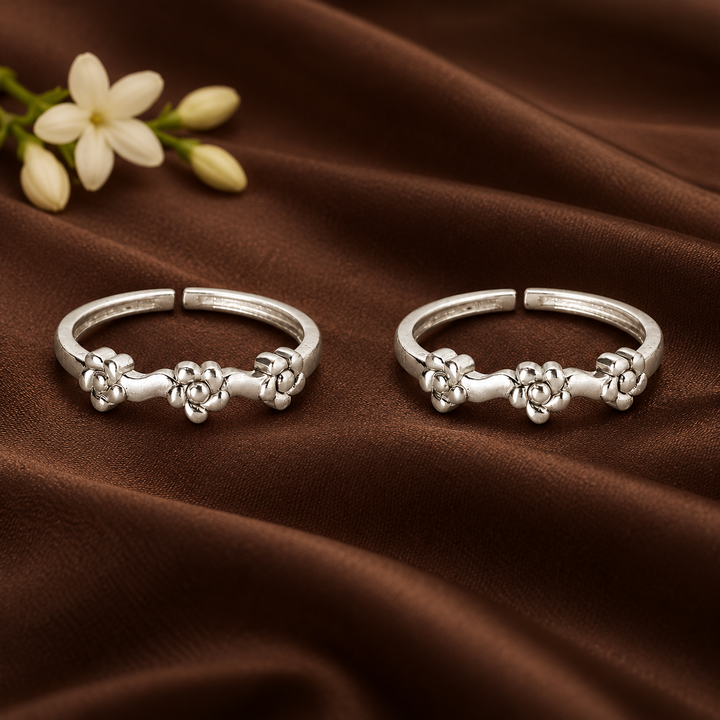 Dewdrop Beaded 925 Silver Toe Rings