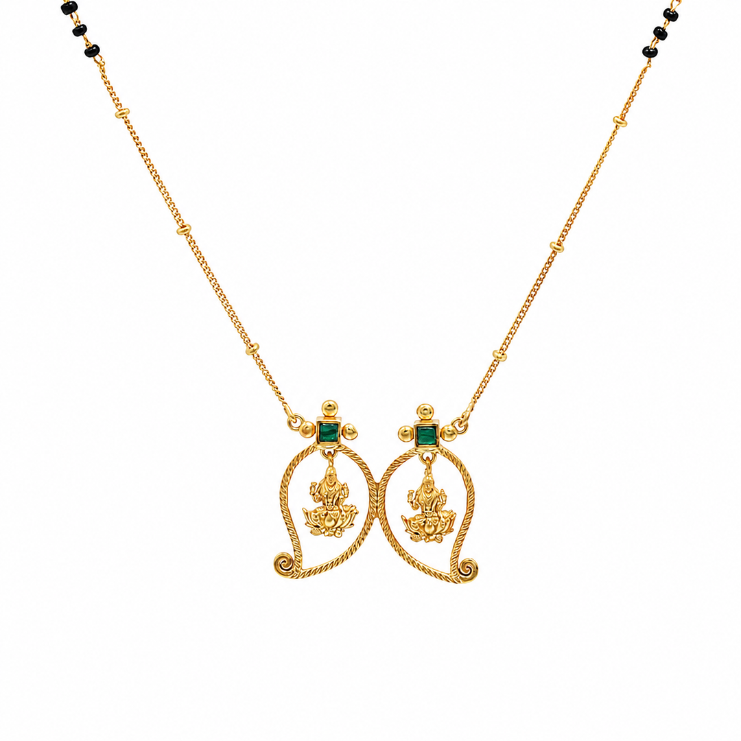 Unniyarcha 925 Silver Gold-Plated Manga Lakshmi Mangalsutra