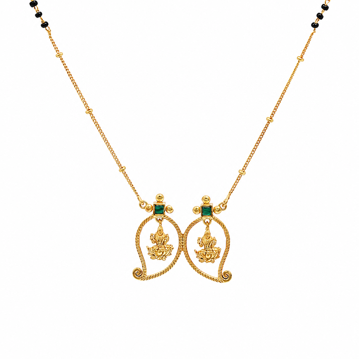 Unniyarcha 925 Silver Gold-Plated Manga Lakshmi Mangalsutra