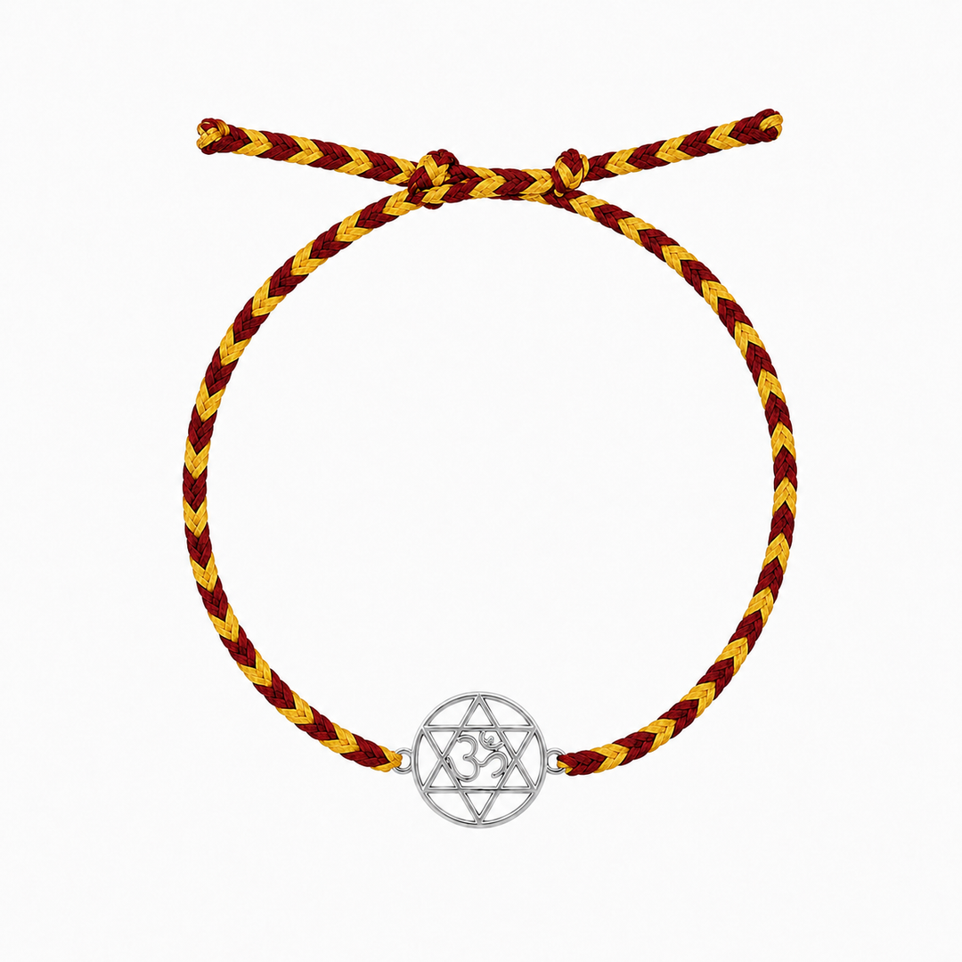 Unniyarcha 925 Pure Silver Om Rakhi with Chandan Tilak set