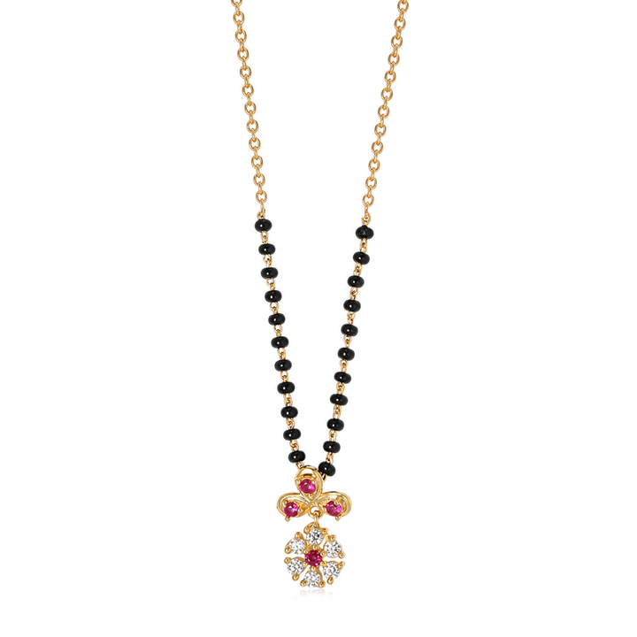 925 Silver Floral Drop Mangalsutra