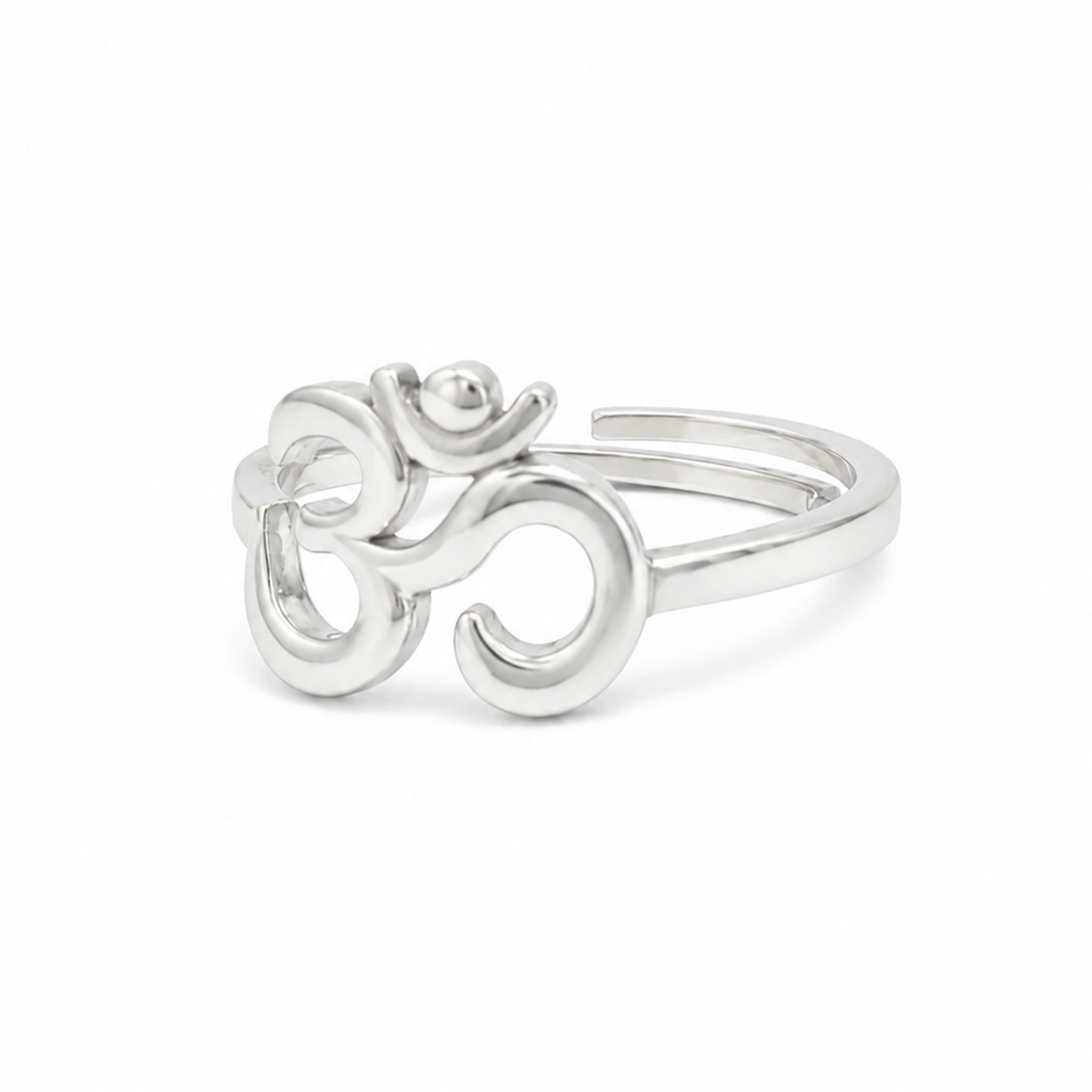 Unniyarcha 925 Sterling Silver Sacred Om Ring (Adjustable)