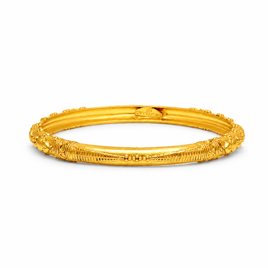Silver Classic Gold Plated Bangle(Single)