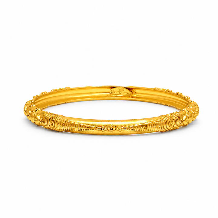 Silver Classic Gold Plated Bangle(Single)